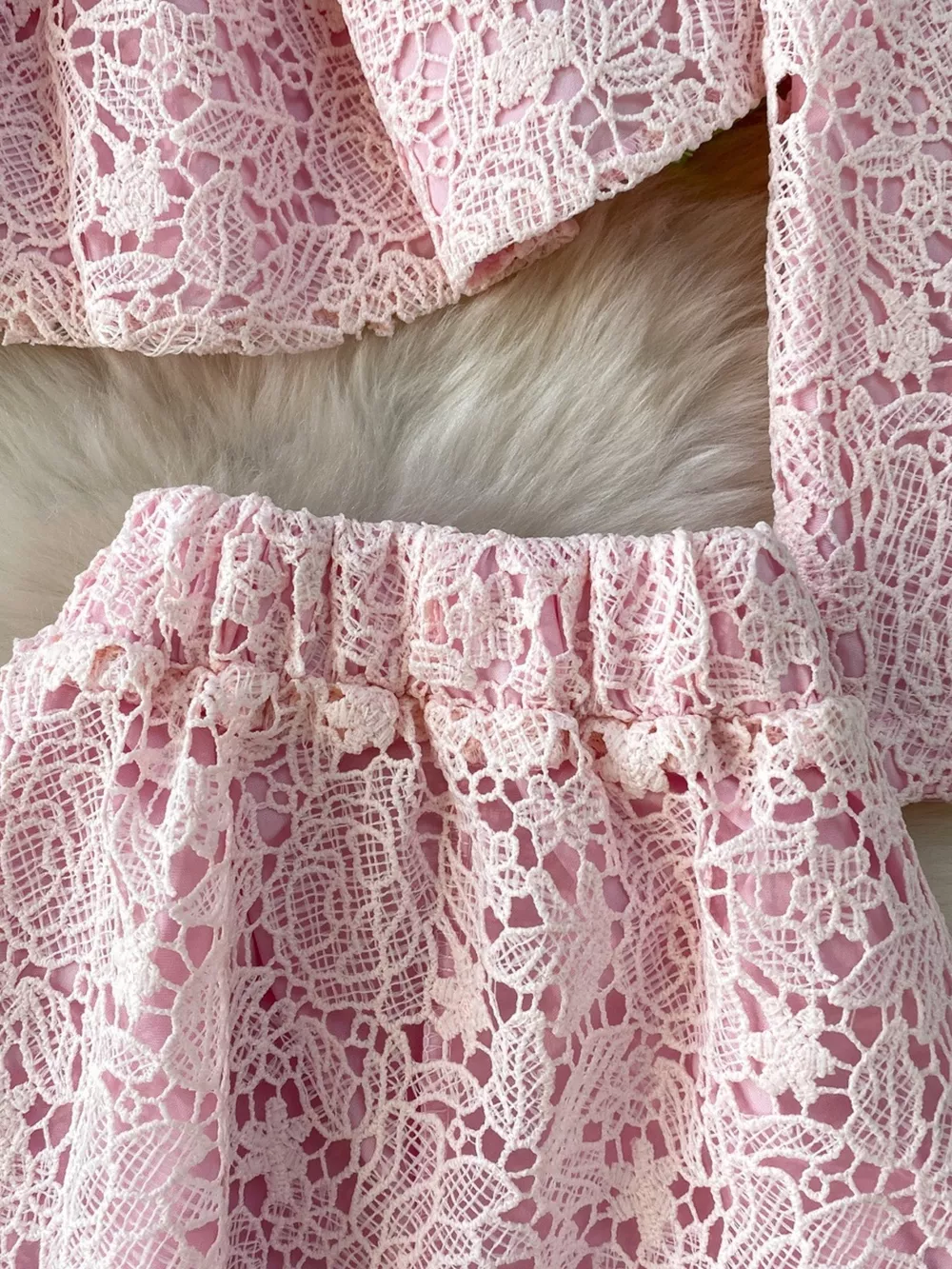 Lace Button Up Top and Skirt Set, image 9