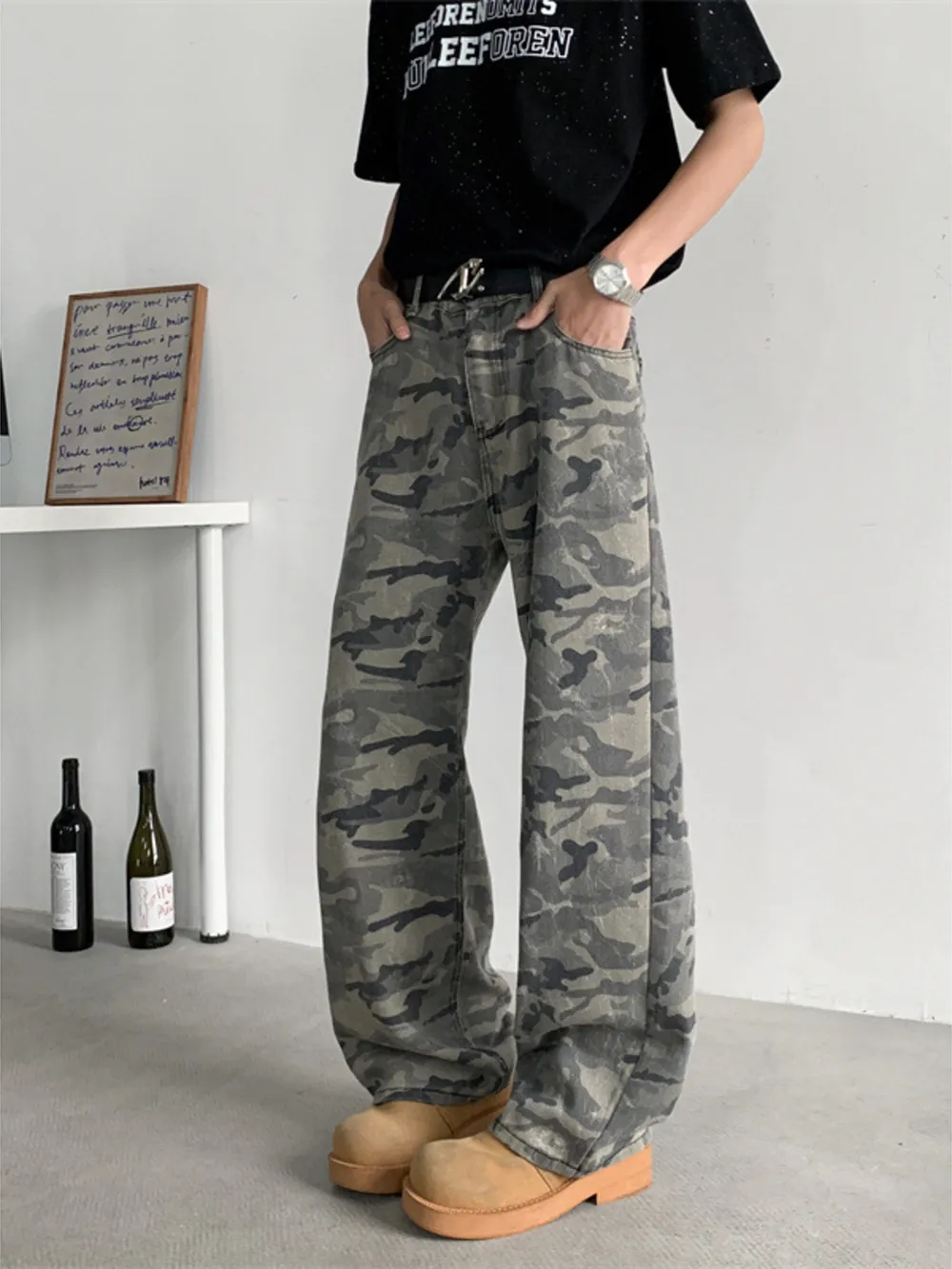 Men's Full Size Camouflage Wide-Leg Jeans Plus Size, image 2