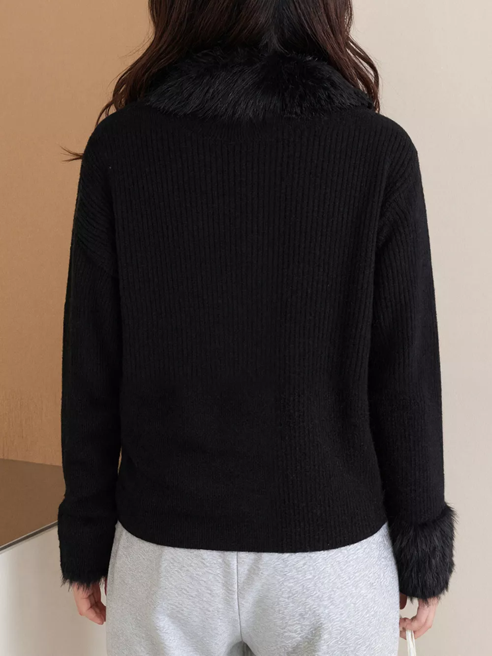Fluffy Trim Zip-Up Cardigan, image 24
