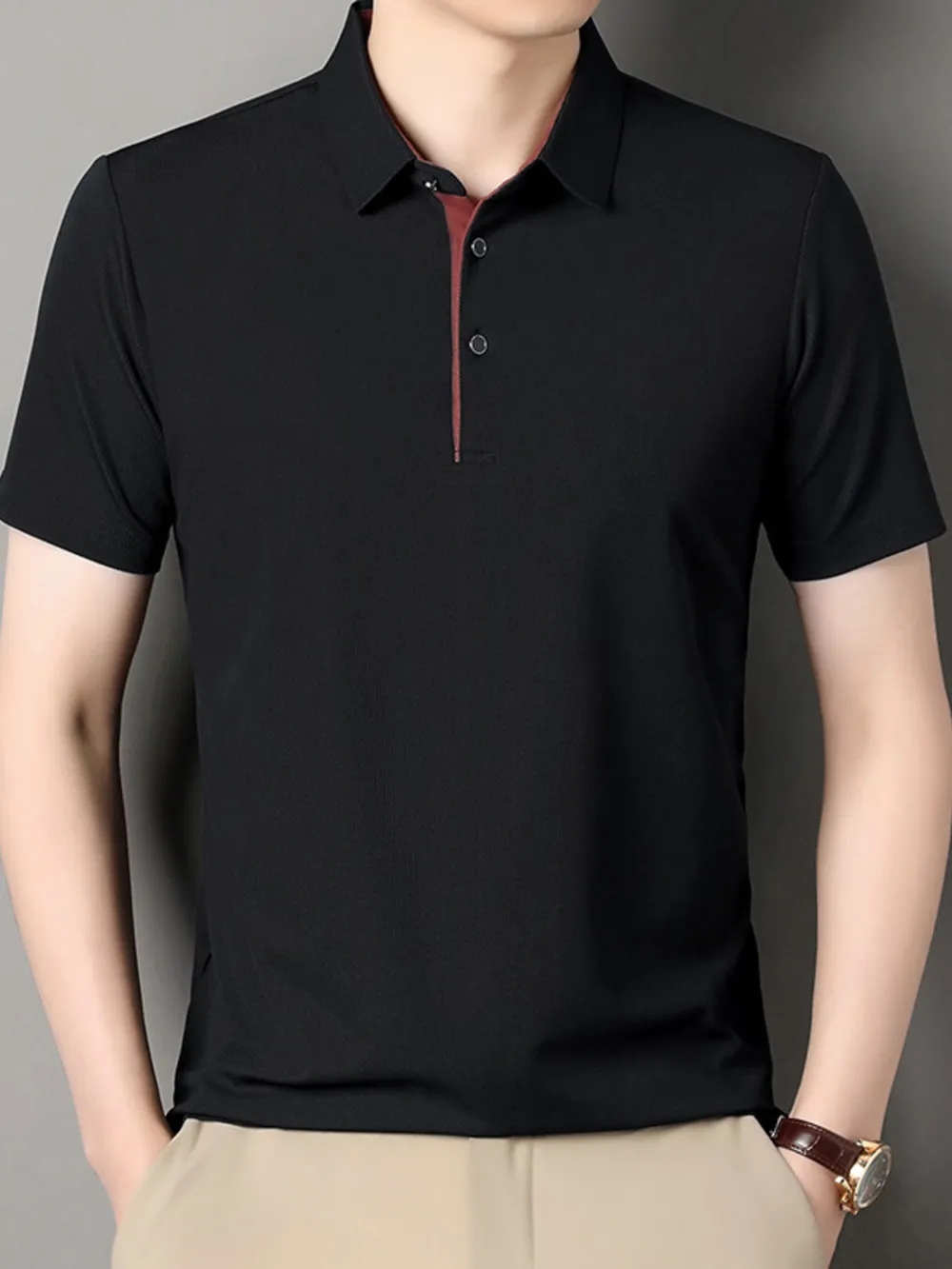 Men's Plus Size Button Detail Short Sleeve Polo