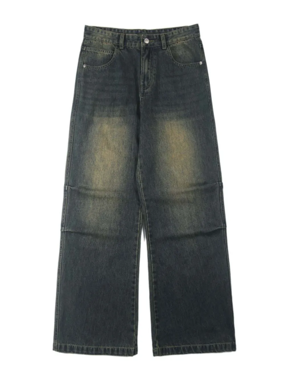 Men's Full Size Vintage Wash Wide Leg Jeans Plus Size, image 4