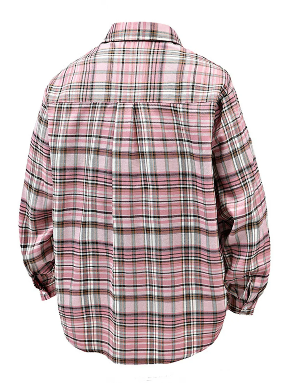 Men's Full Size Casual Plaid Long Sleeve Shirt Plus Size, image 3