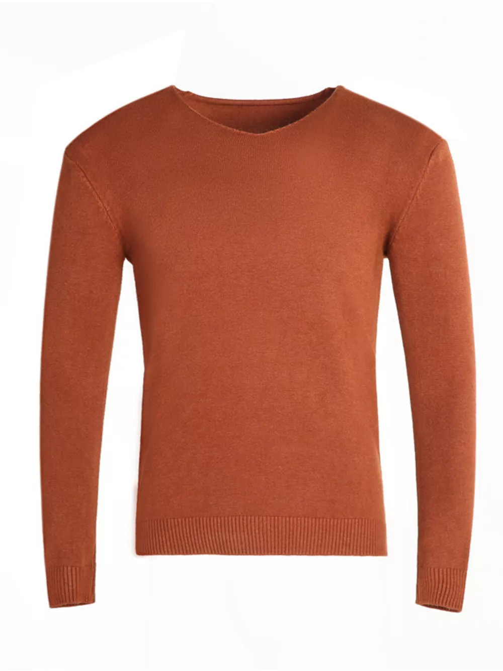 Men's Plus Size Solid Color Long Sleeve Knit Top