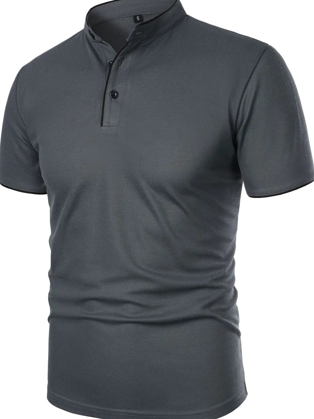 Men's Full Size Short Sleeve Contrast Trim Polo Plus Size, image 17