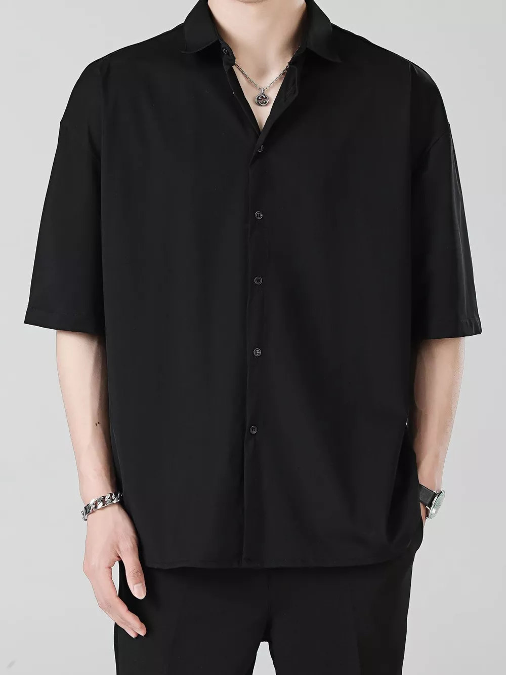 Men's Full Size Casual Short Sleeve Button-Down Shirt Plus Size, image 2