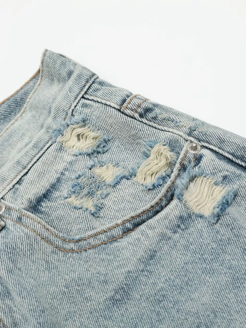 Men's Washed Distressed Curved Jeans, image 4
