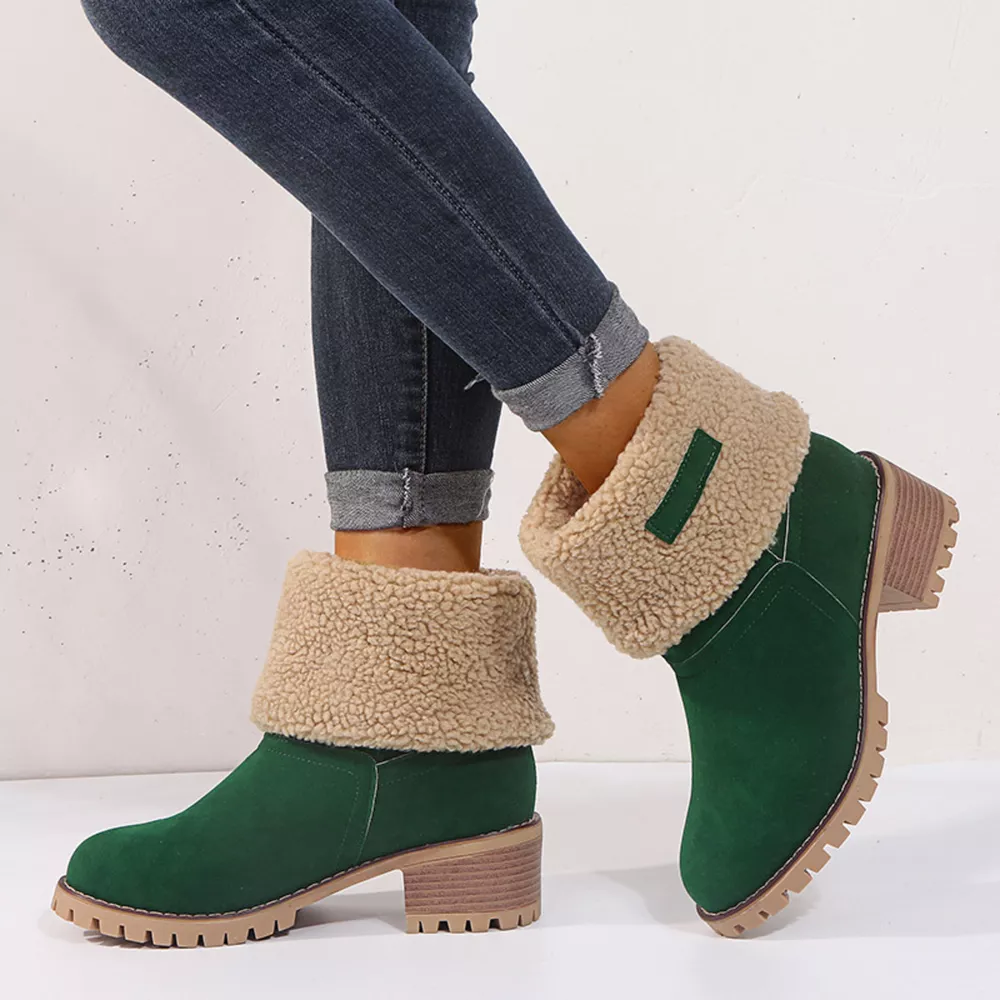 Round Toe Block Heels Boots, image 2