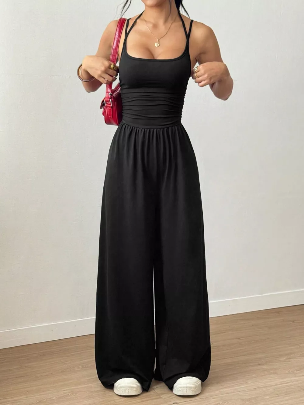 Spaghetti Strap Wide-Leg Jumpsuit, image 9
