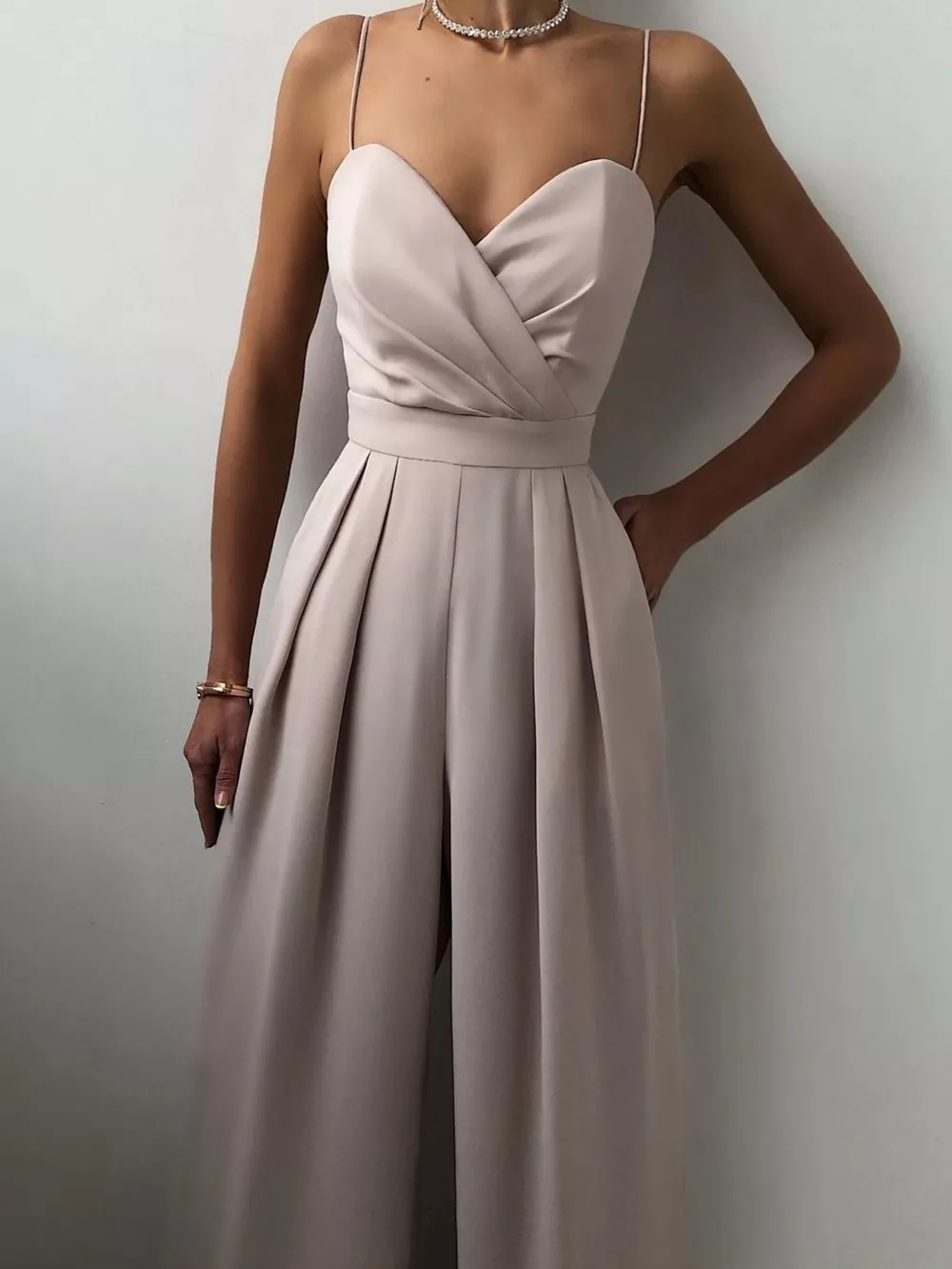 Full Size Spaghetti Strap Wide Leg Jumpsuit Plus Size, image 12