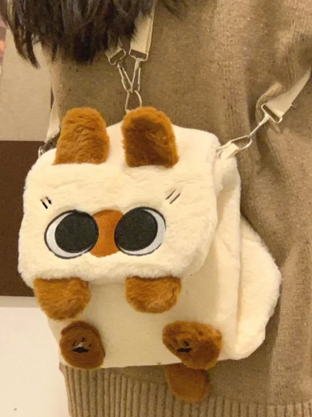 Cute Cartoon Plush Cat Backpack Bag, image 2