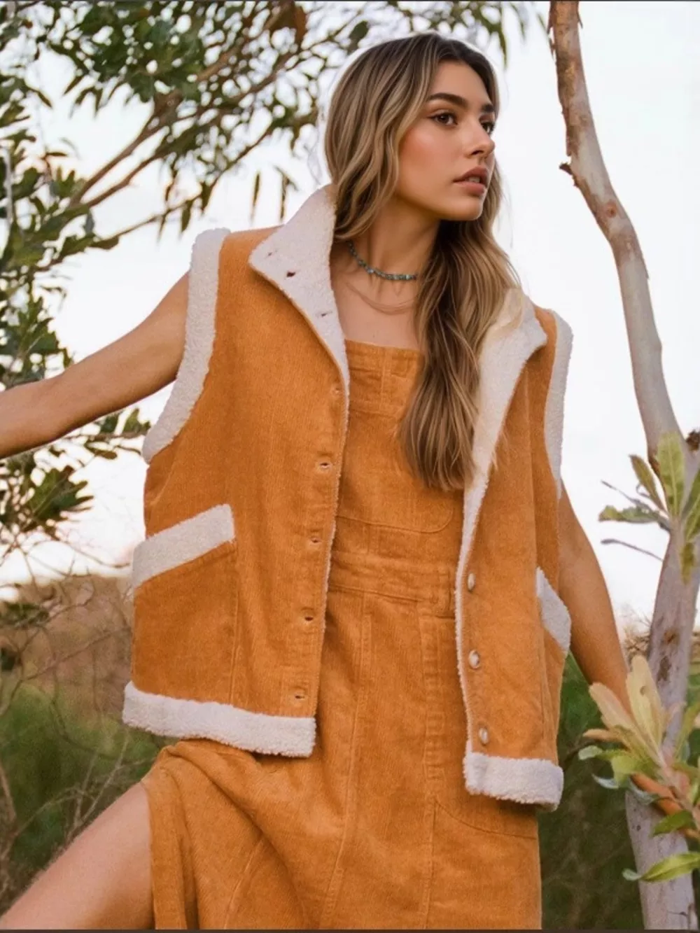Button Up Sherpa Vest Coat, image 3
