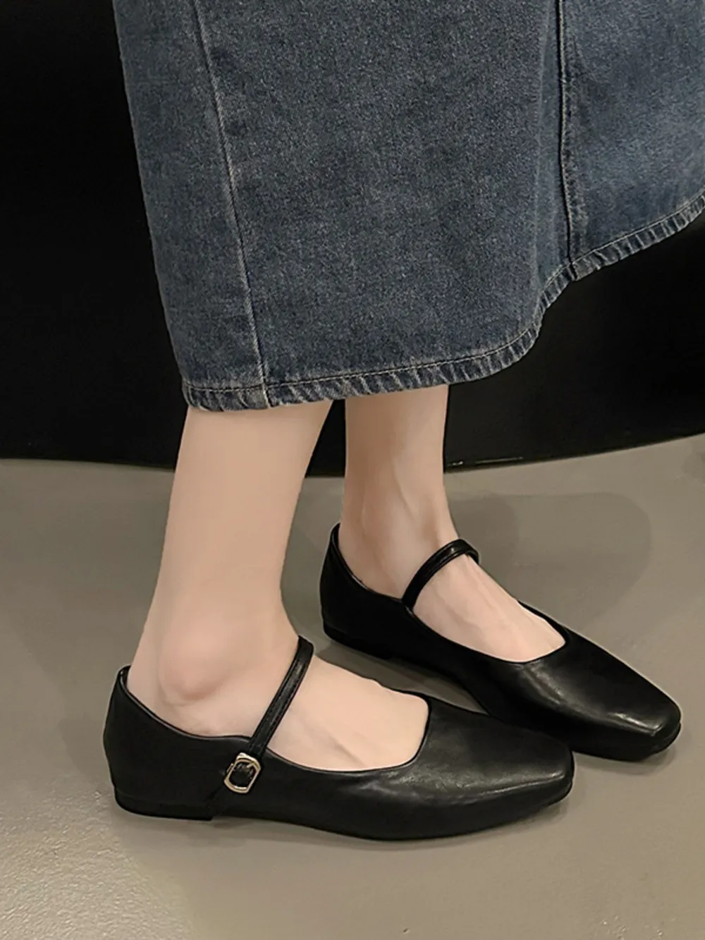 Leather Buckle Mary Jane Loafers, image 3