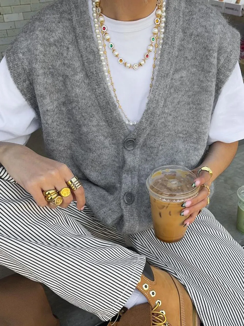 Button-Front Sweater Vest, image 7