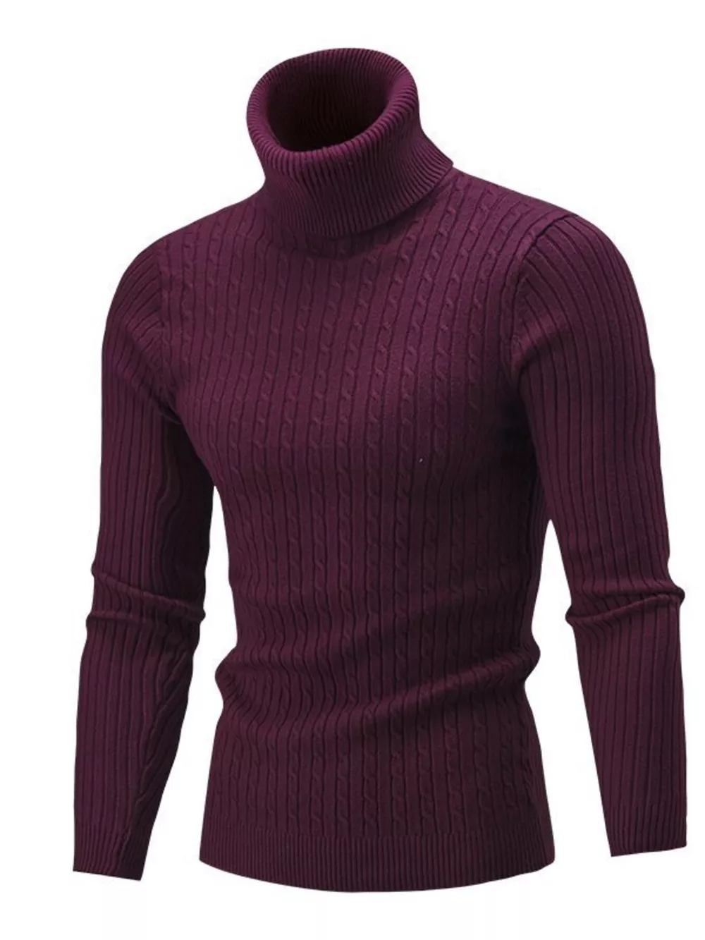 Men's Full Size Classic Cable Knit Turtleneck Sweater Plus Size, image 12