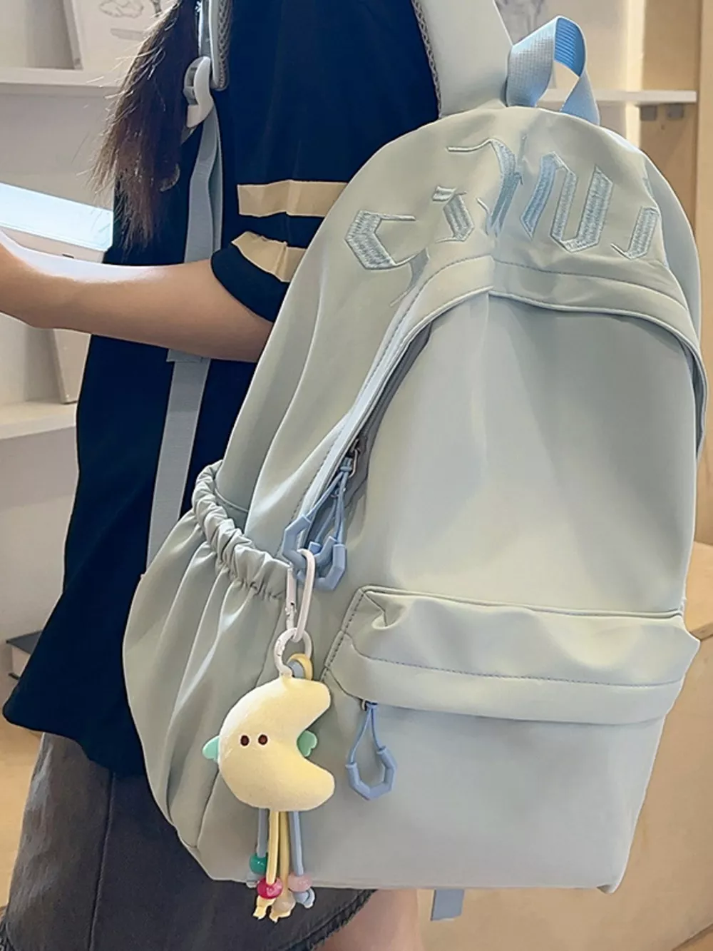 Embroidered Letter Backpack Bag, image 3