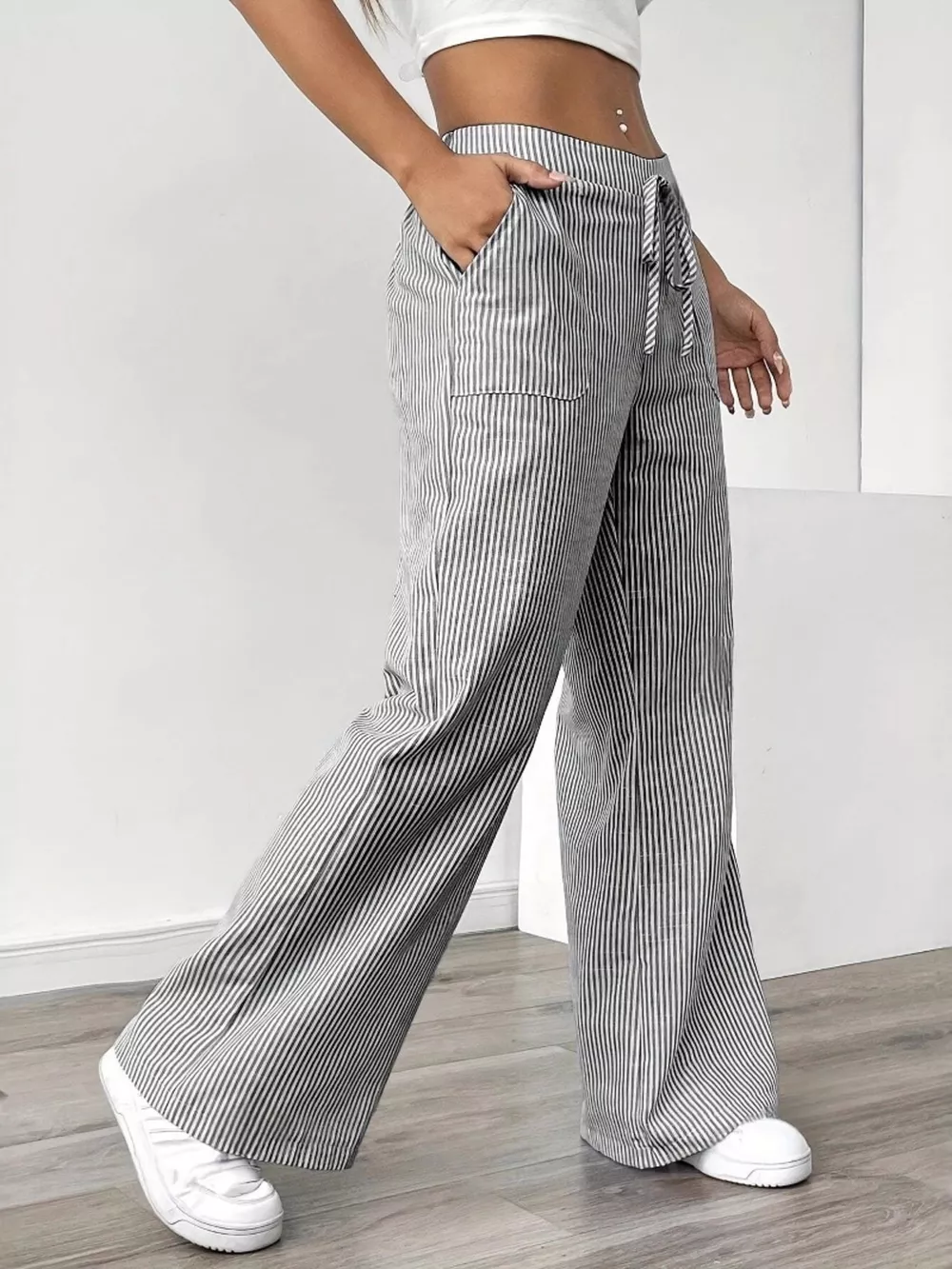 Striped Wide Leg Pants, image 3