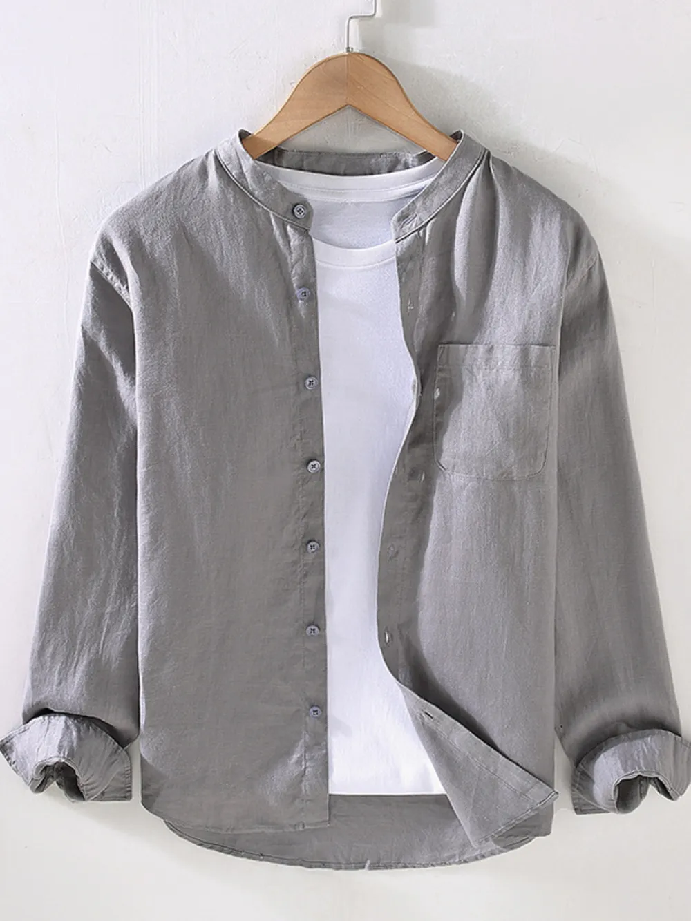 Men's Full Size Button Up Long Sleeve Shirt Plus Size, image 6