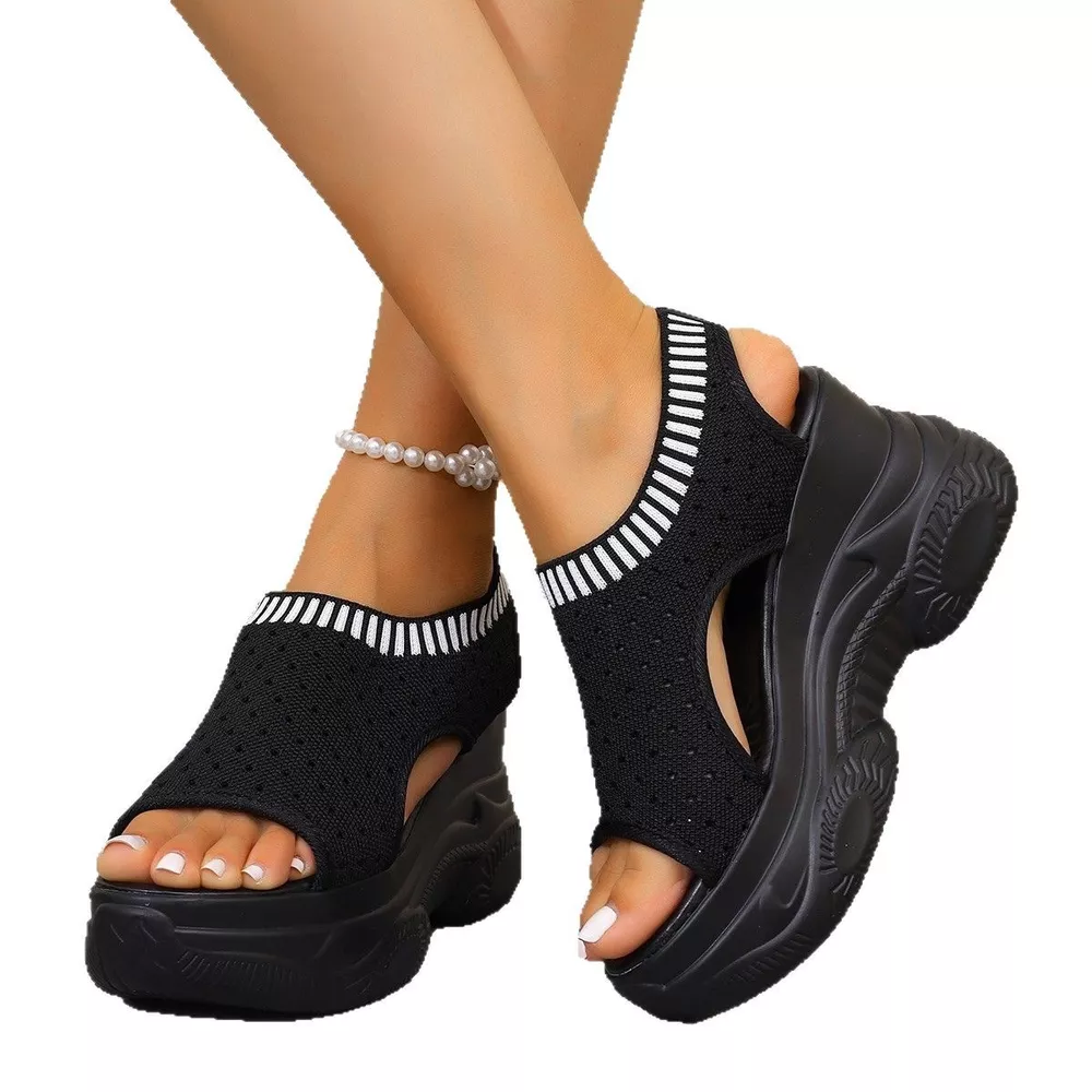 Mesh Platform Wedge Sandals, image 20