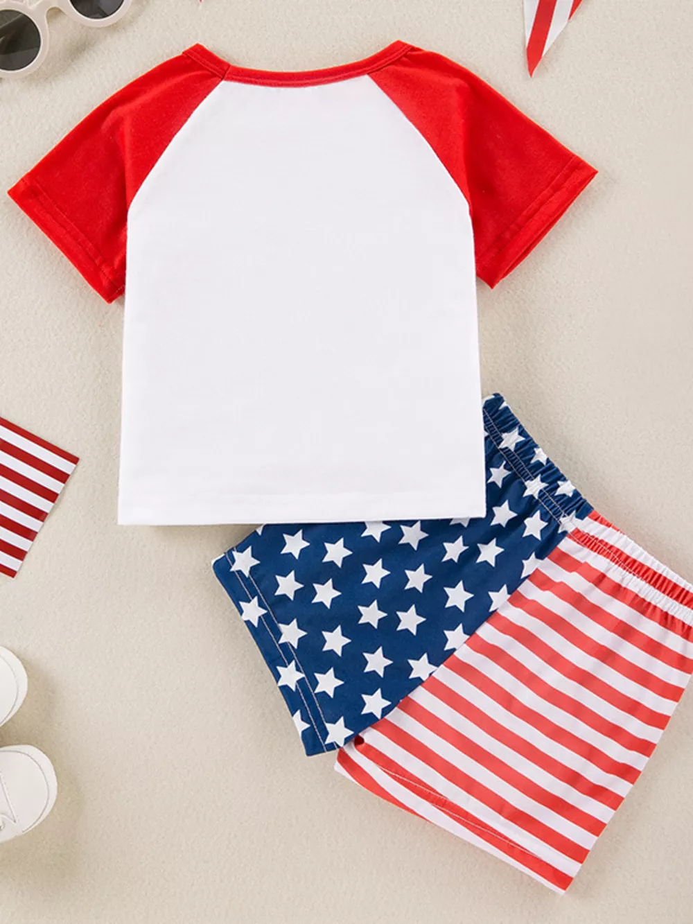 Children's Patriotic Peace Love America Tee and Shorts Set, image 5