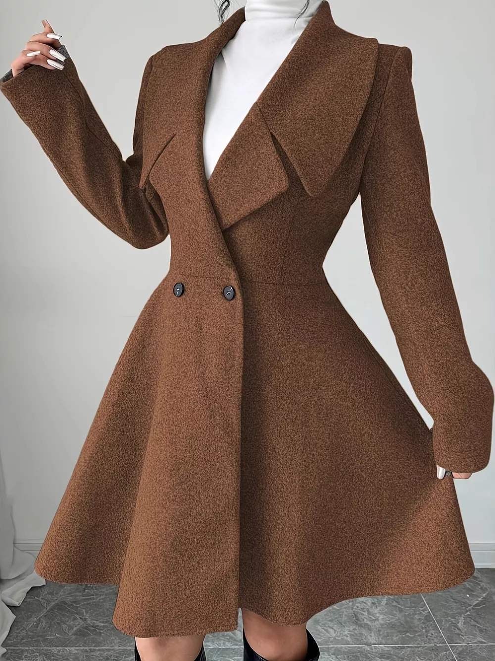 Double-Breasted Long Sleeve Outerwear, image 8
