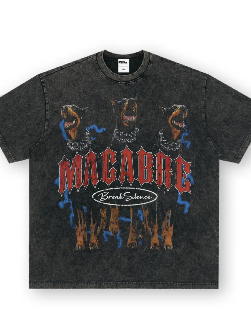 Men's Dog Graphic Oversized Round Neck T-Shirt, image 3
