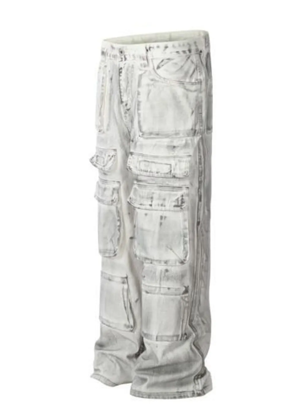 Men's Multi-Pocket Cargo Denim Jeans, image 2