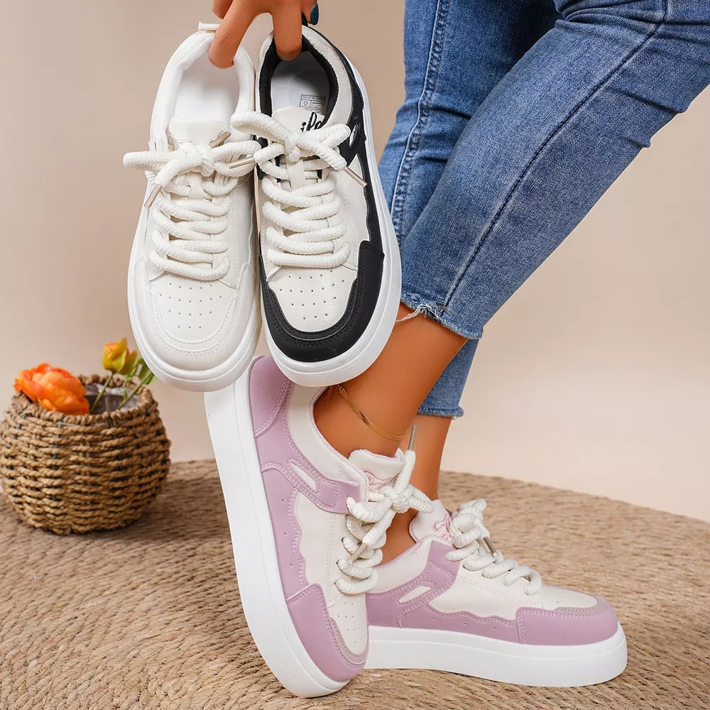 Round Toe Platform Sneakers, image 16