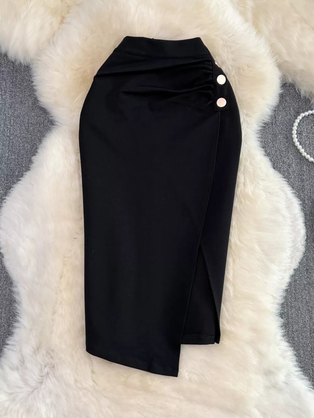Ruched Slit Skirt, image 4