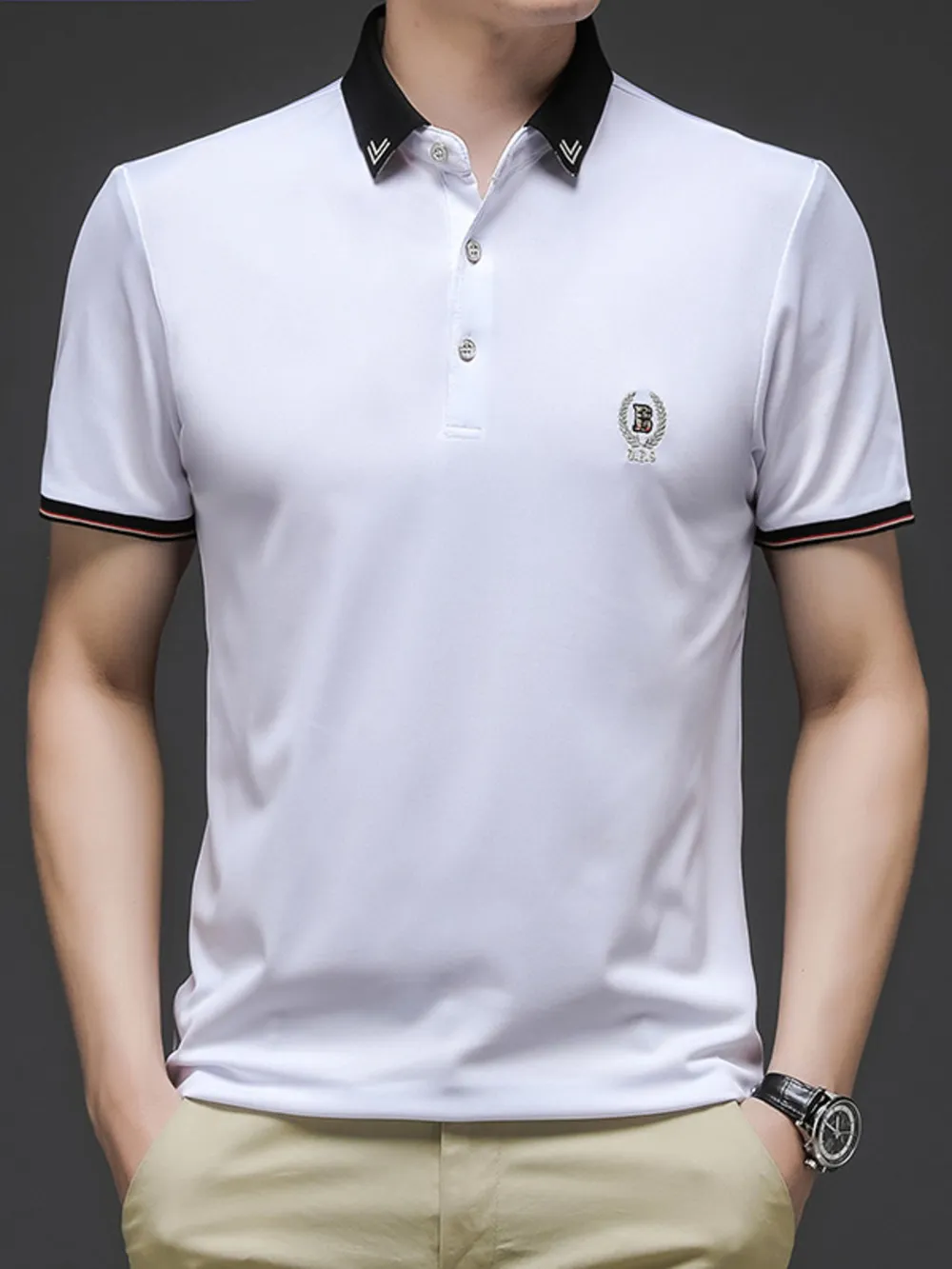 Men's Plus Size Short Sleeve Collar Polo Shirt, image 5