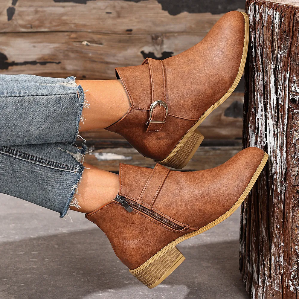 Point Toe Block Heels Boots, image 7