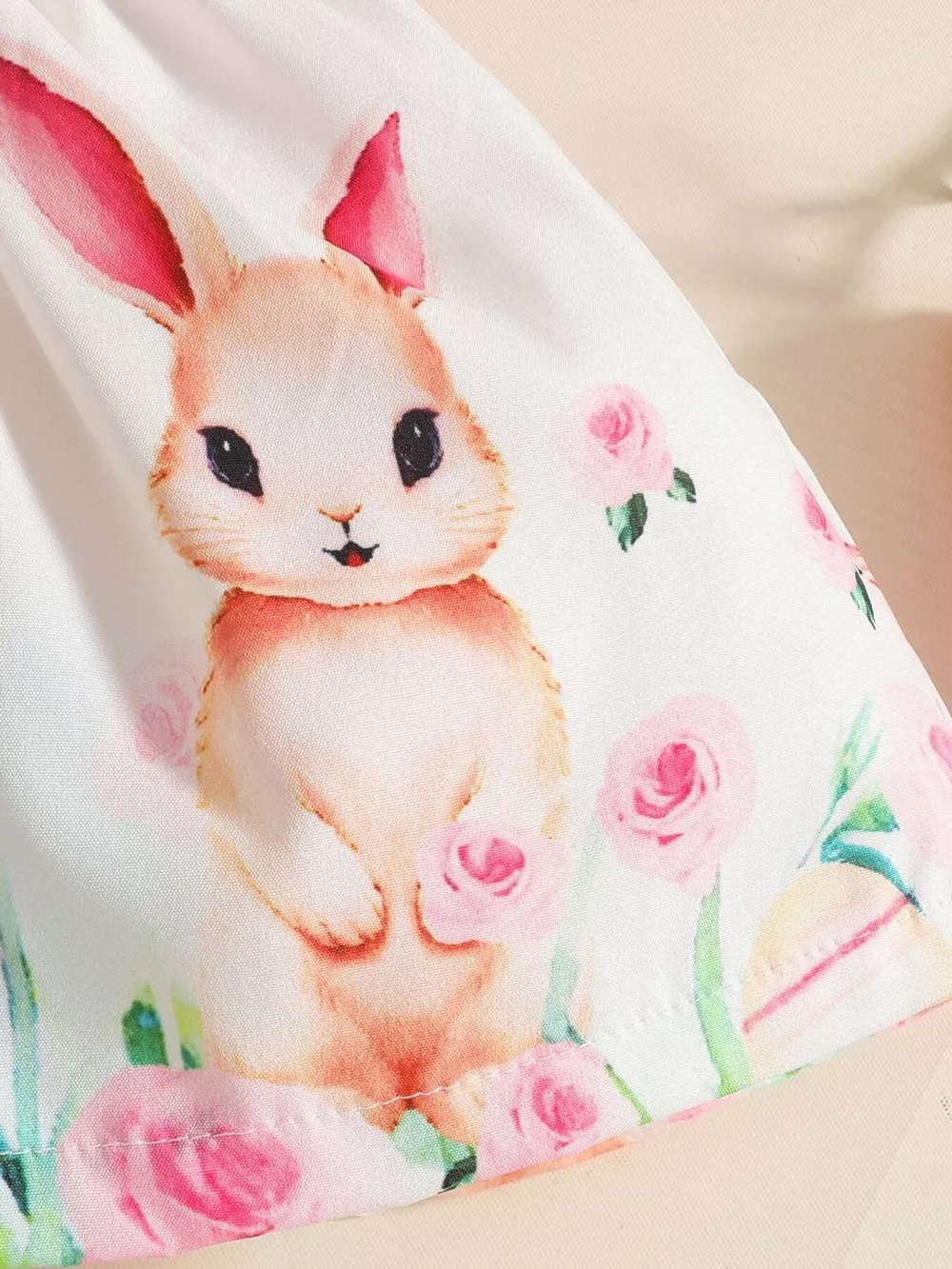 Children's Bunny Print Ruffled Dress with Headband, image 5