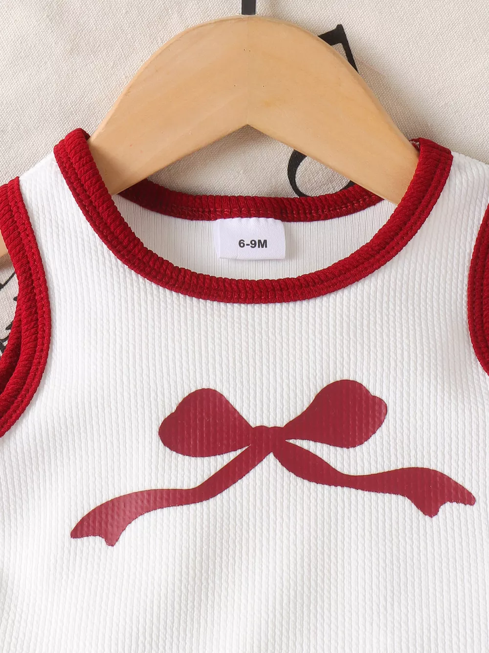 Children's Ribbed Bow Tank Top and Pants Set, image 2