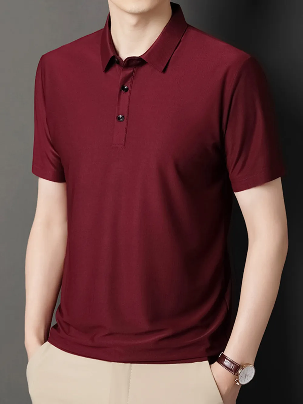 Men's Button Detail Short Sleeve Polo, image 4
