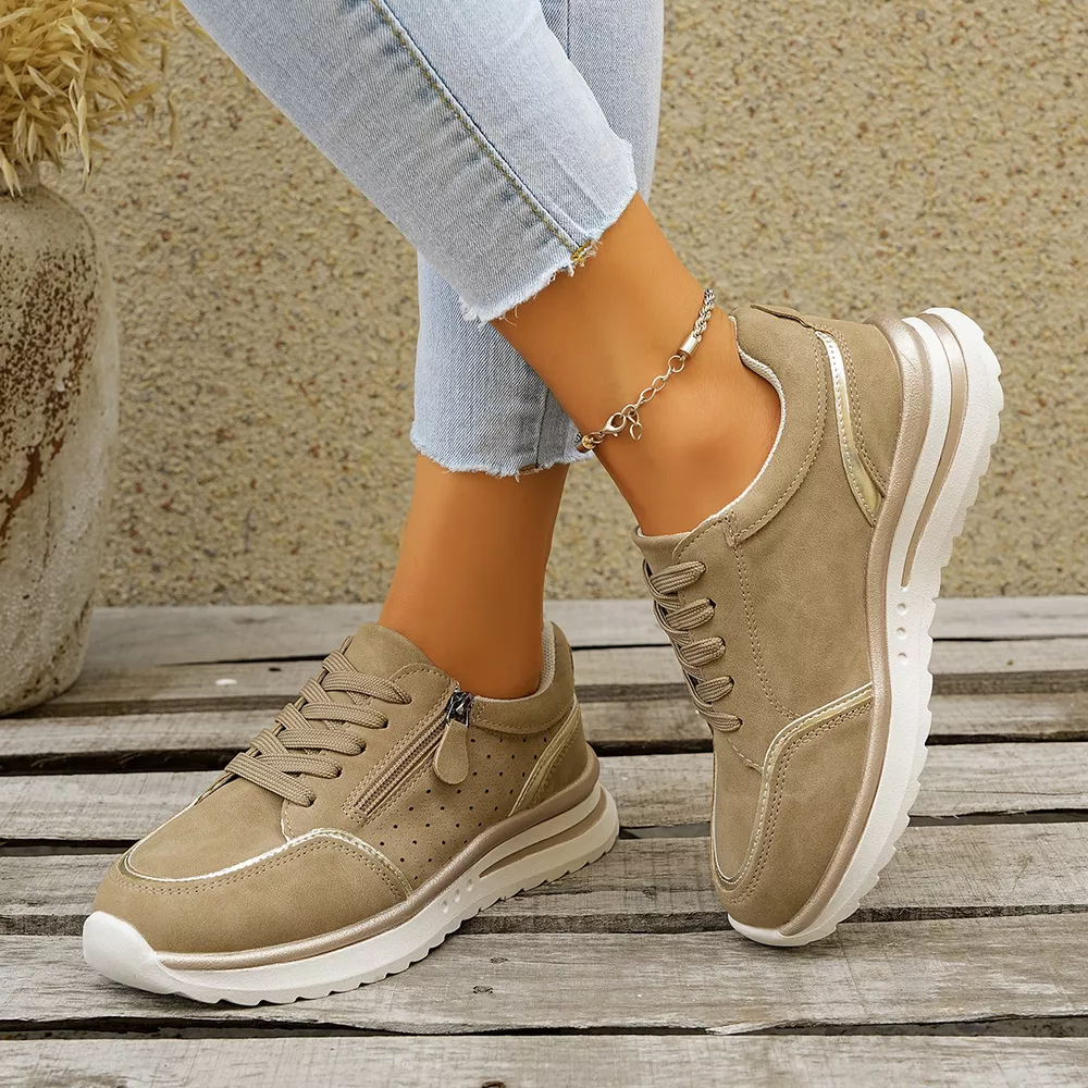 Round Toe Lace Up Sneakers, image 3