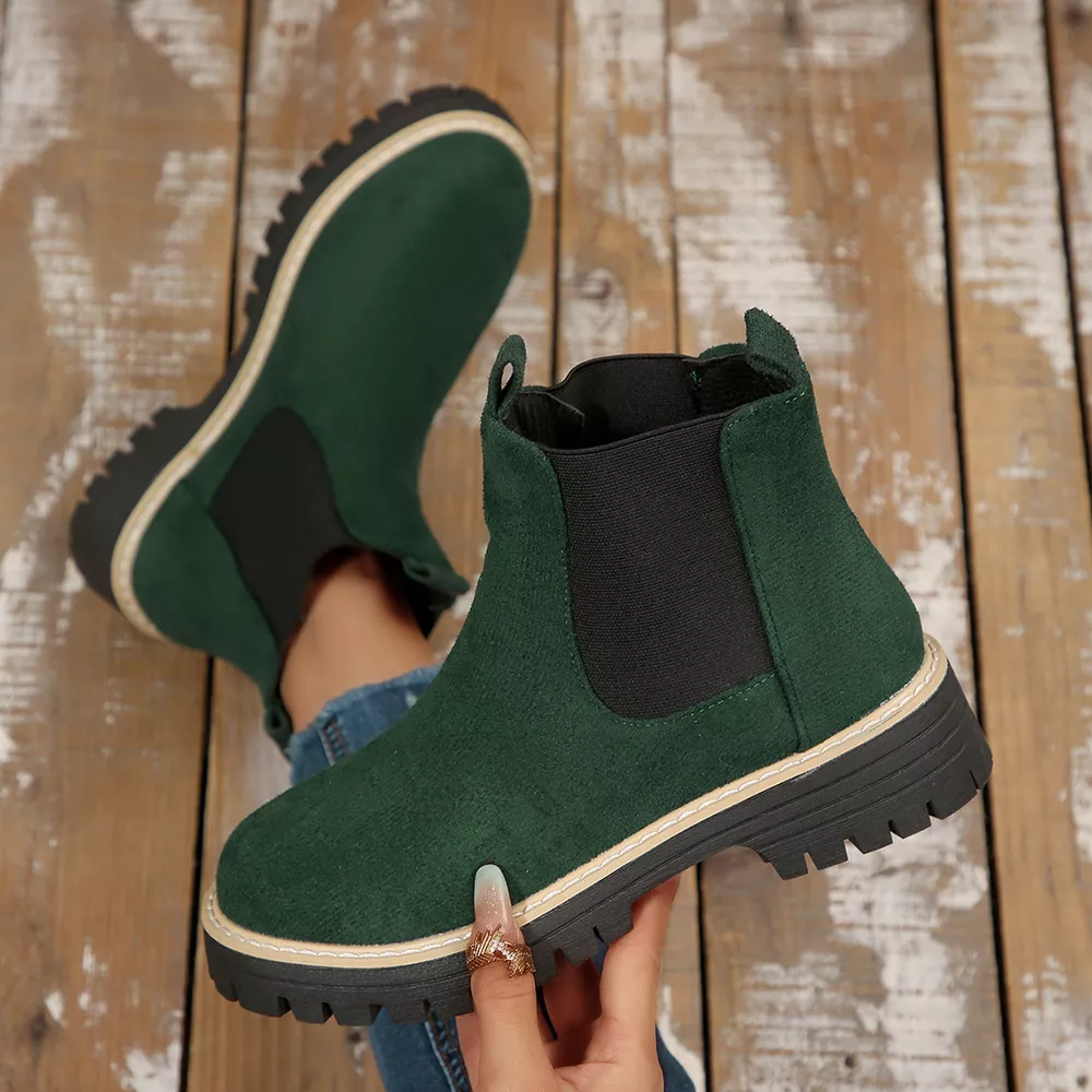 Round Toe Block Heels Boots, image 17