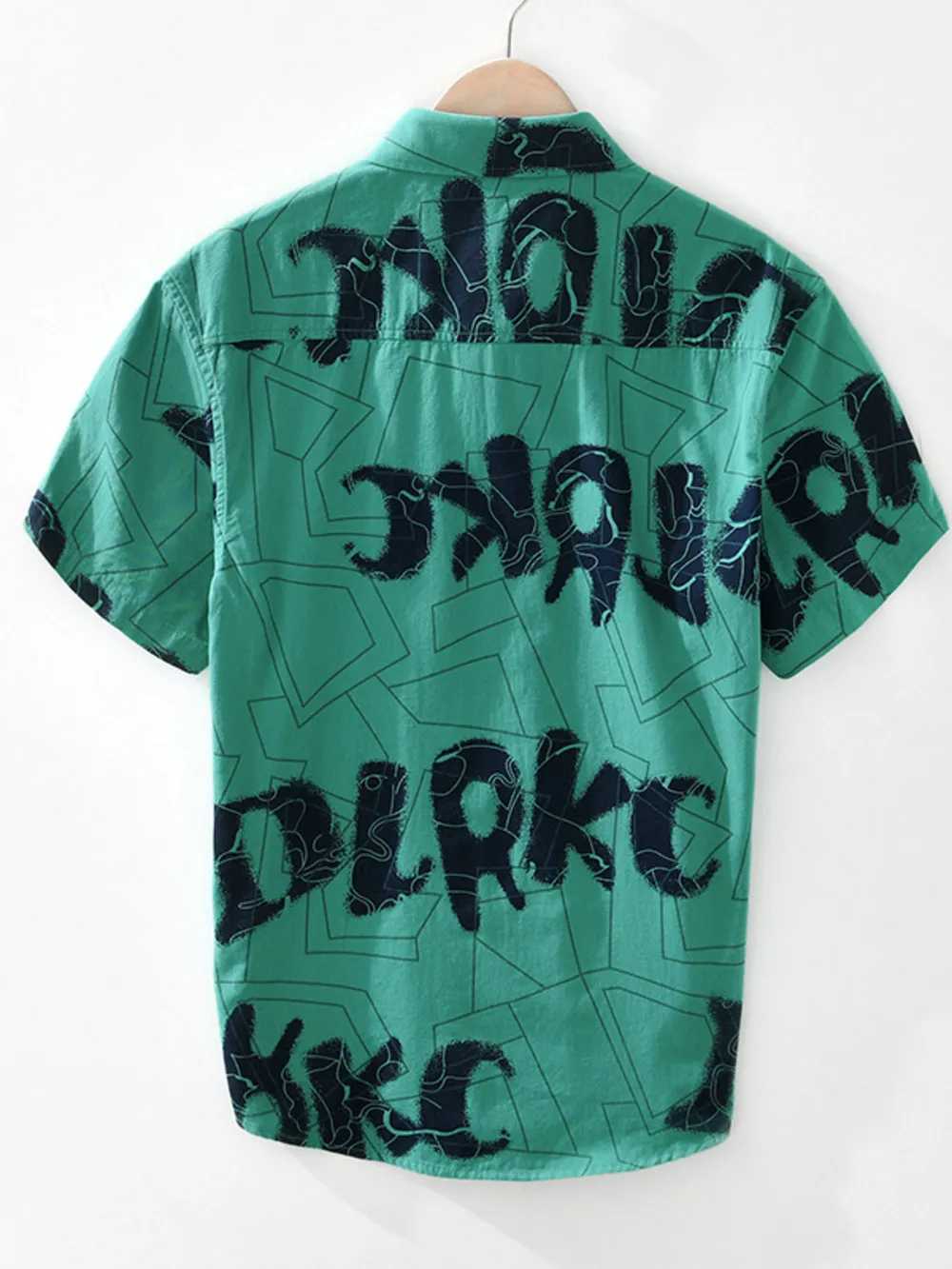 Men's Printed Button Up Short Sleeve Shirt, image 4