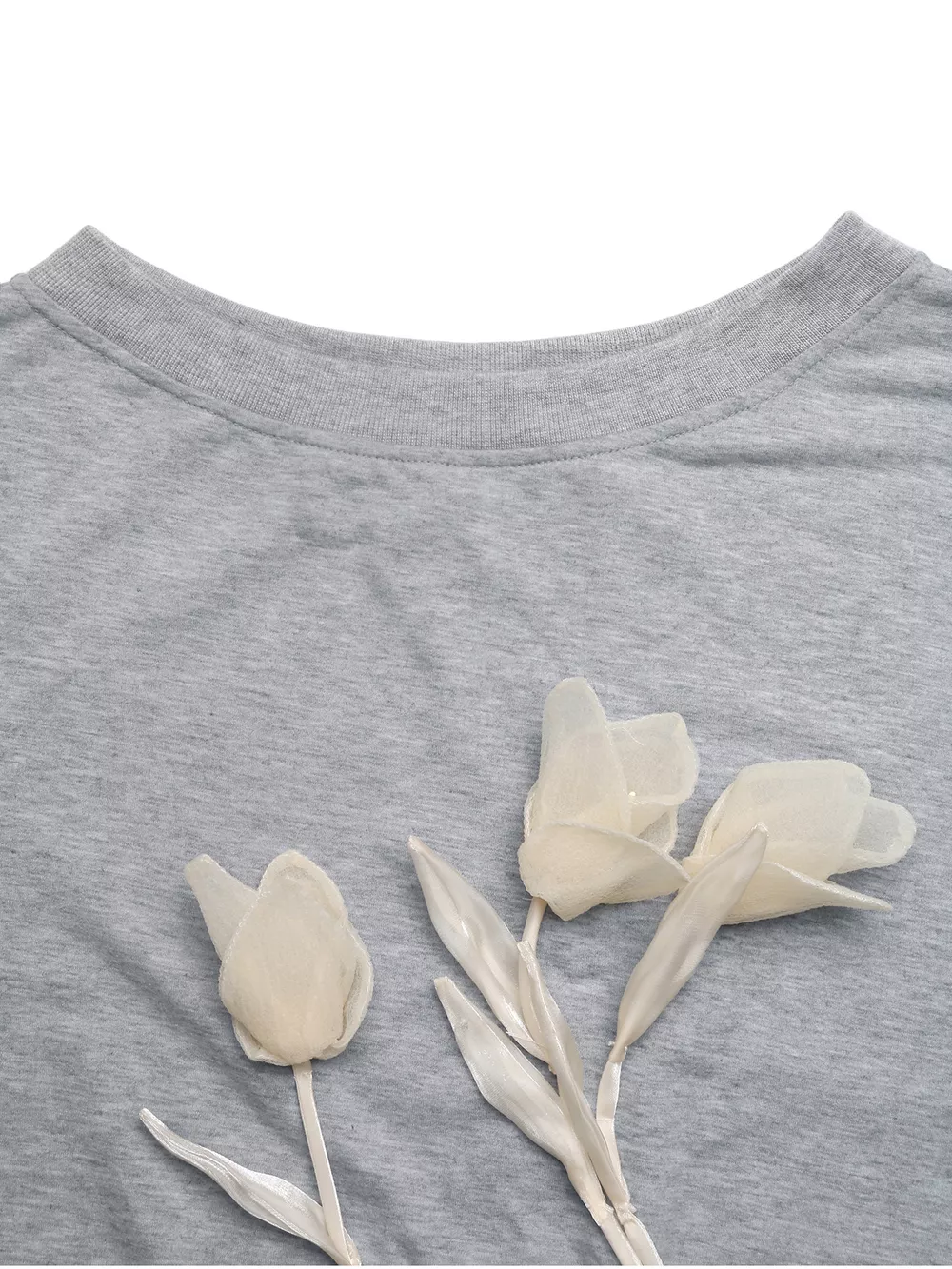 Floral Applique Boat Neck Sweatshirt, image 8