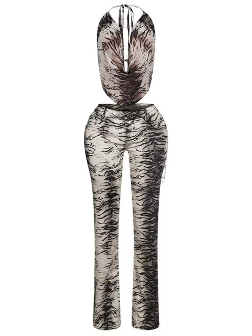 Animal Print Sleeveless Top and Pants Set, image 6
