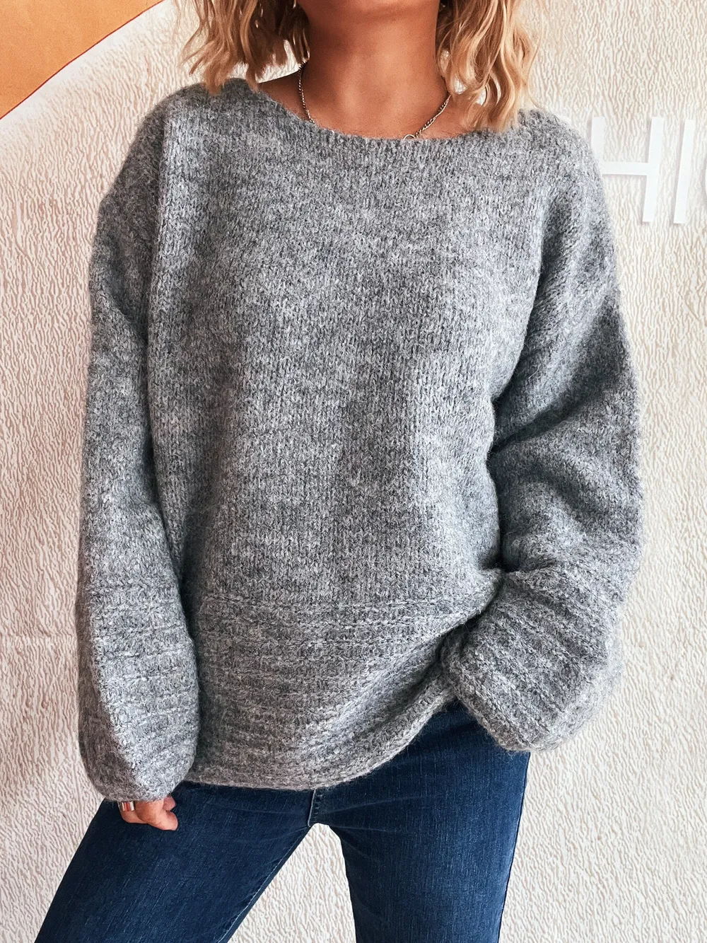 Relaxed Fit Round Neck Sweater, image 15