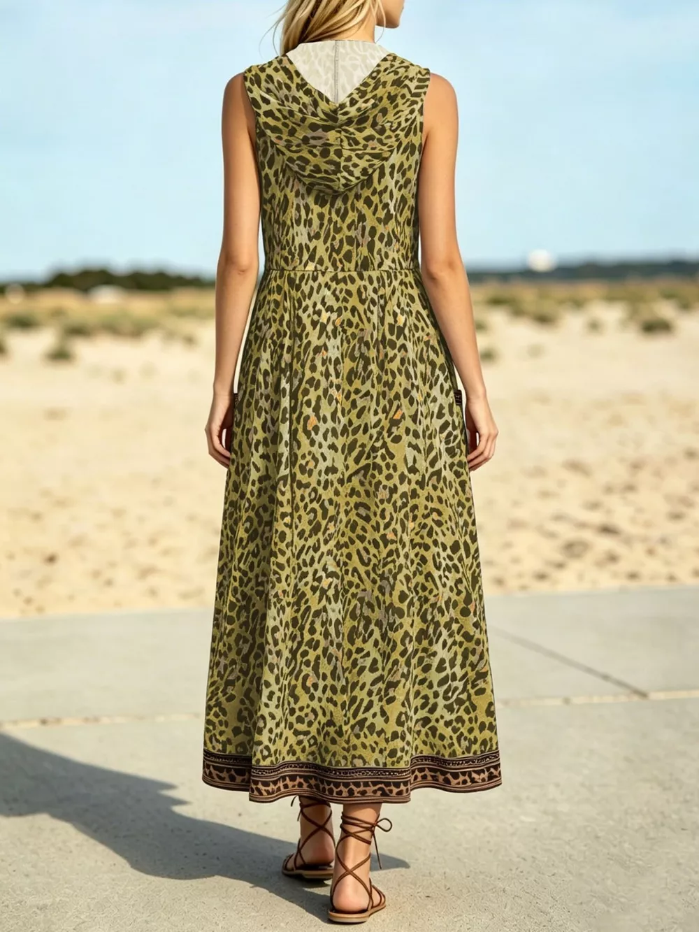 Leopard Zip Front Hooded Dress, image 7