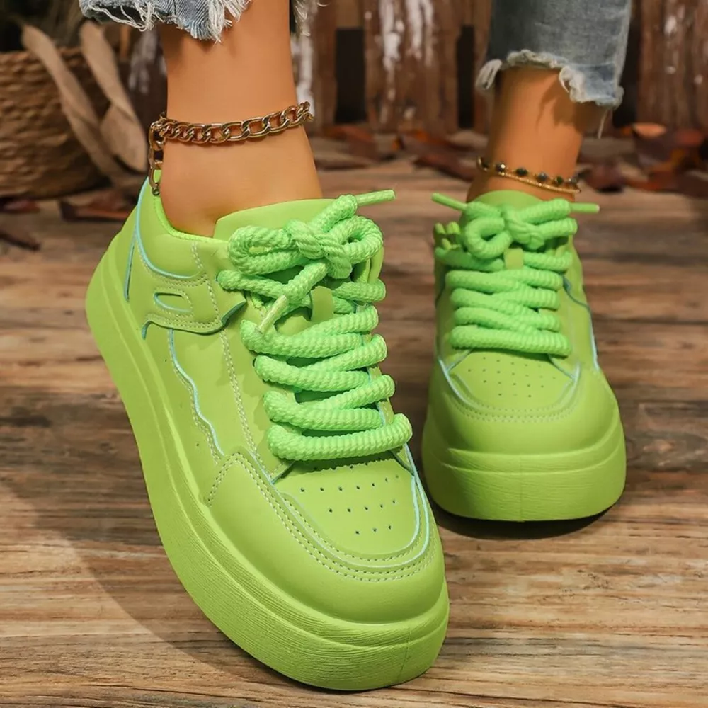 Round Toe Platform Sneakers, image 17