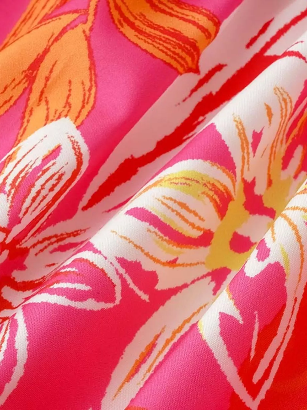 Tropical Print Smocked Tie-Strap Dress, image 21