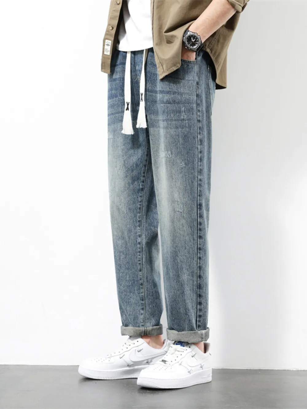 Men's Plus Size Wide Leg Jeans, image 3