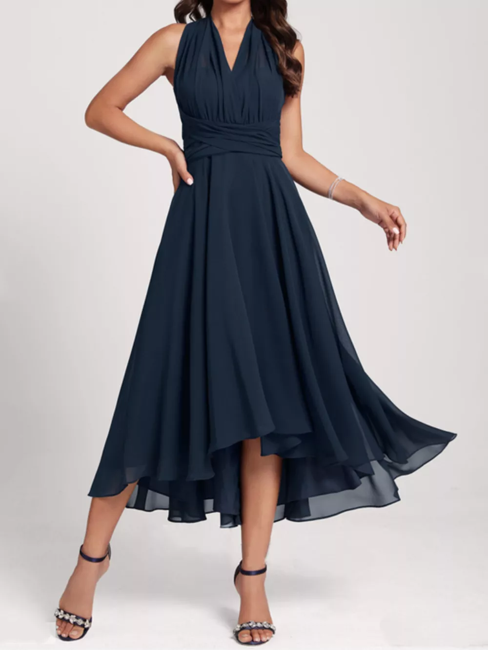 Ruched A-Line Midi Dress, image 17