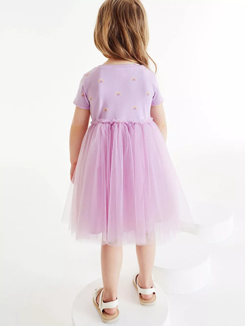 Children's Rainbow Print Tulle Dress, image 6