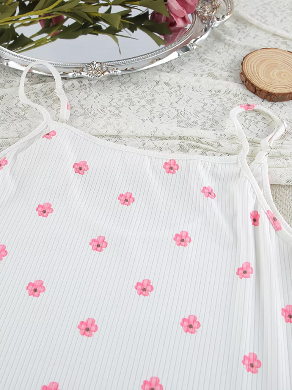 Floral Print Cami Dress and Cardigan Lounge Set, image 15