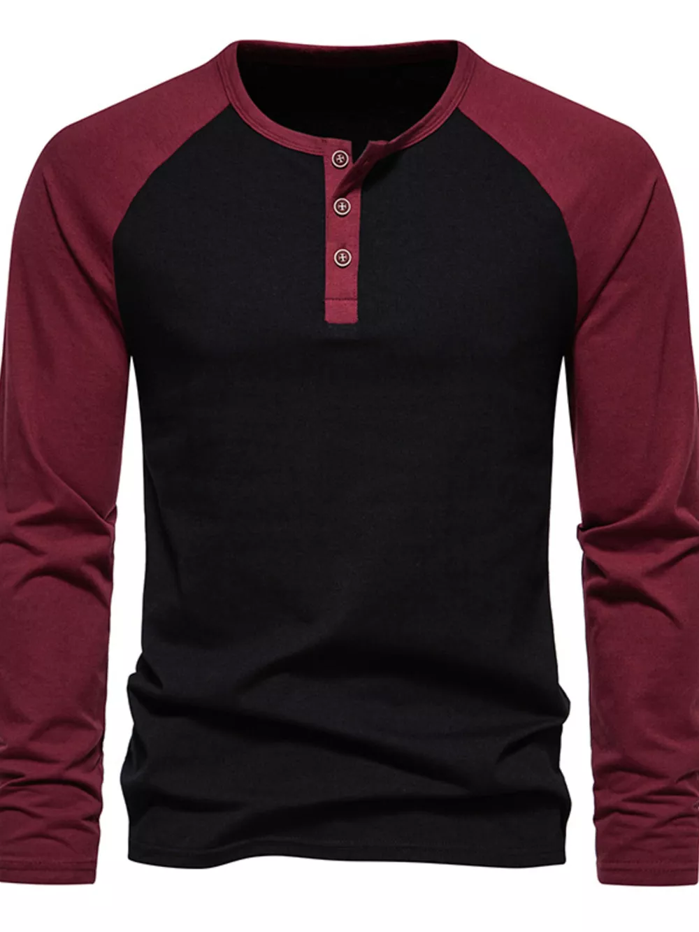 Men's Casual Henley Long Sleeve T-Shirt, image 3