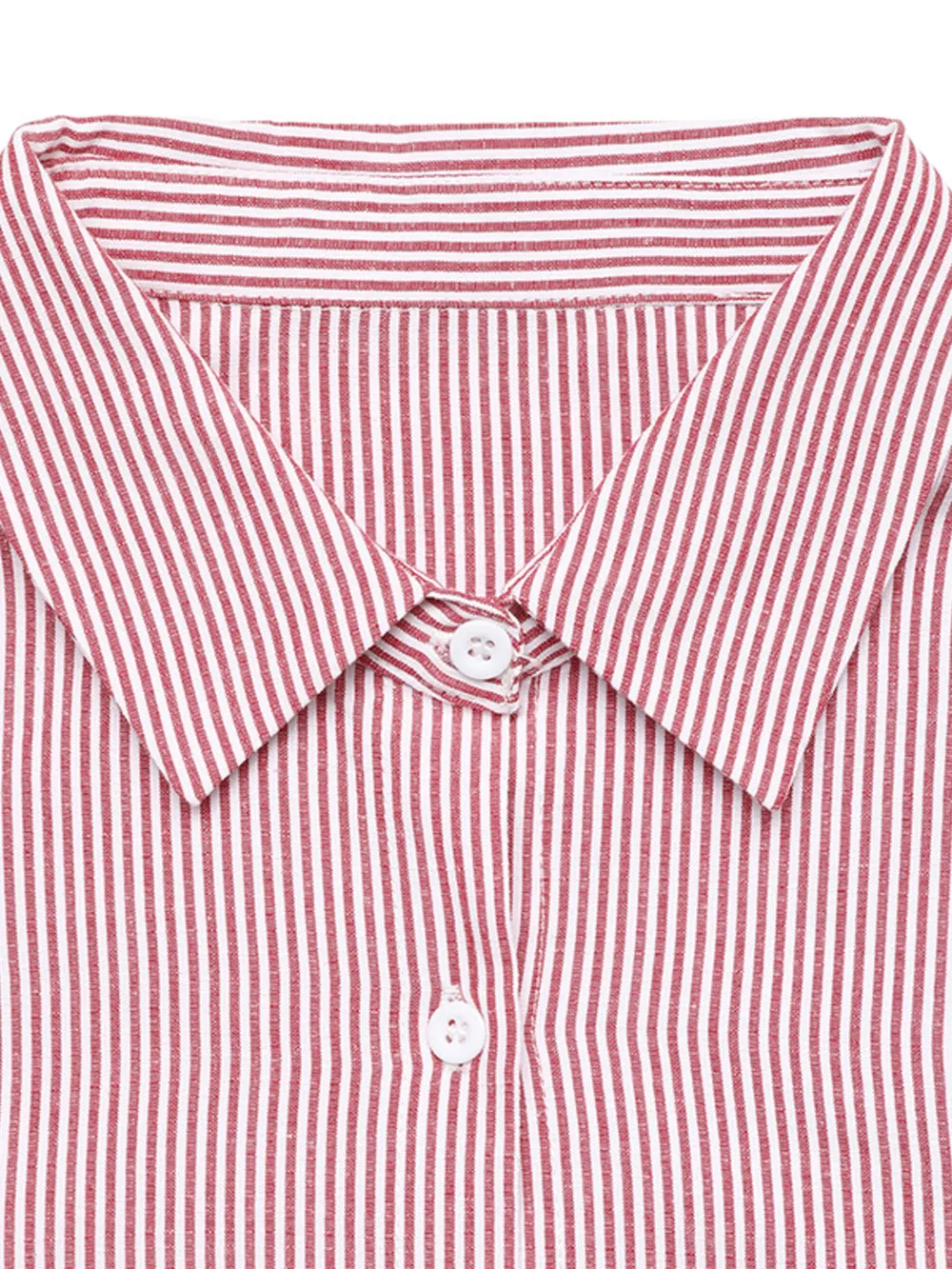 Striped Balloon Sleeve Button-Up Shirt, image 7