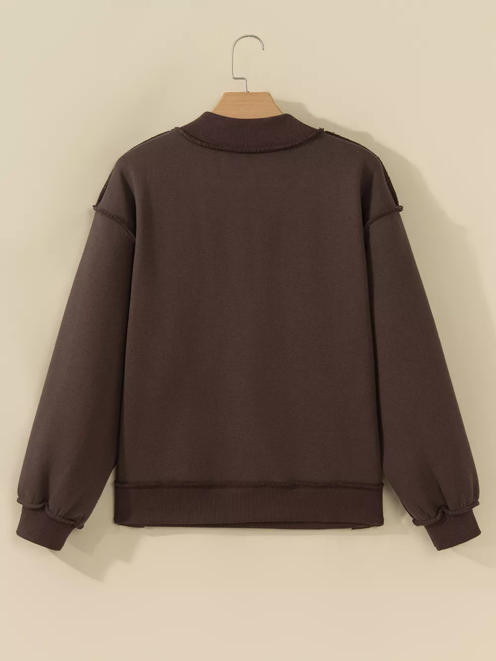 PRAY Polka Dot Embroidered Mock Neck Sweatshirt, image 5