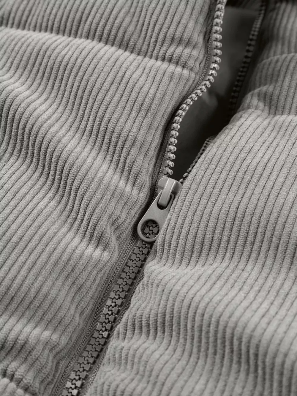Corduroy Stand Neck Zipped Puffer Vest, image 18